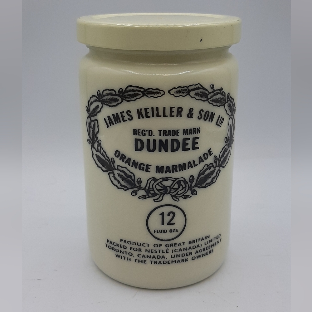 Vintage James Keiller & Sons Dundee Orange Marmalade Glass Jar Original Lid
